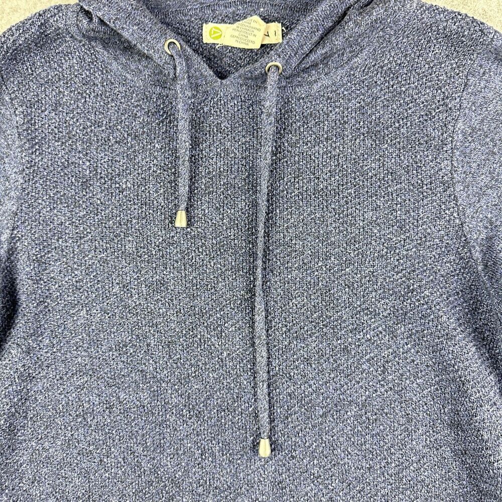 Akini Anthropologie Knit Hoodie Sweater Womens S Blue Yoga Gym Coastal Tunic - Picture 8 of 14